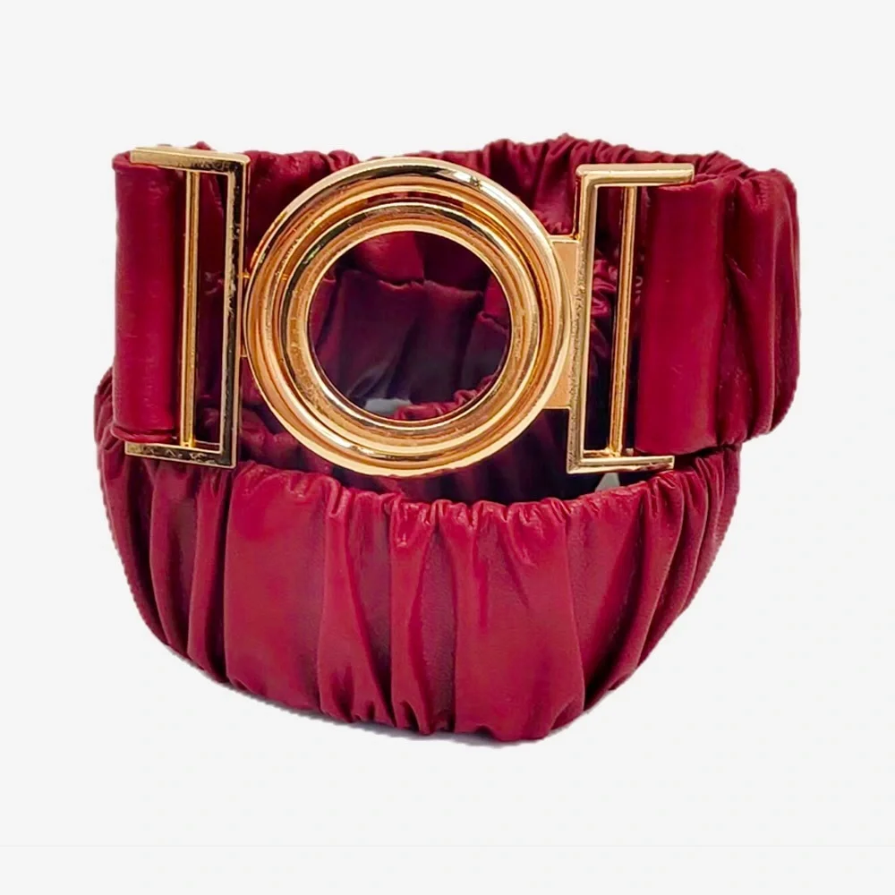 Burgundy & Gold Waist Belt